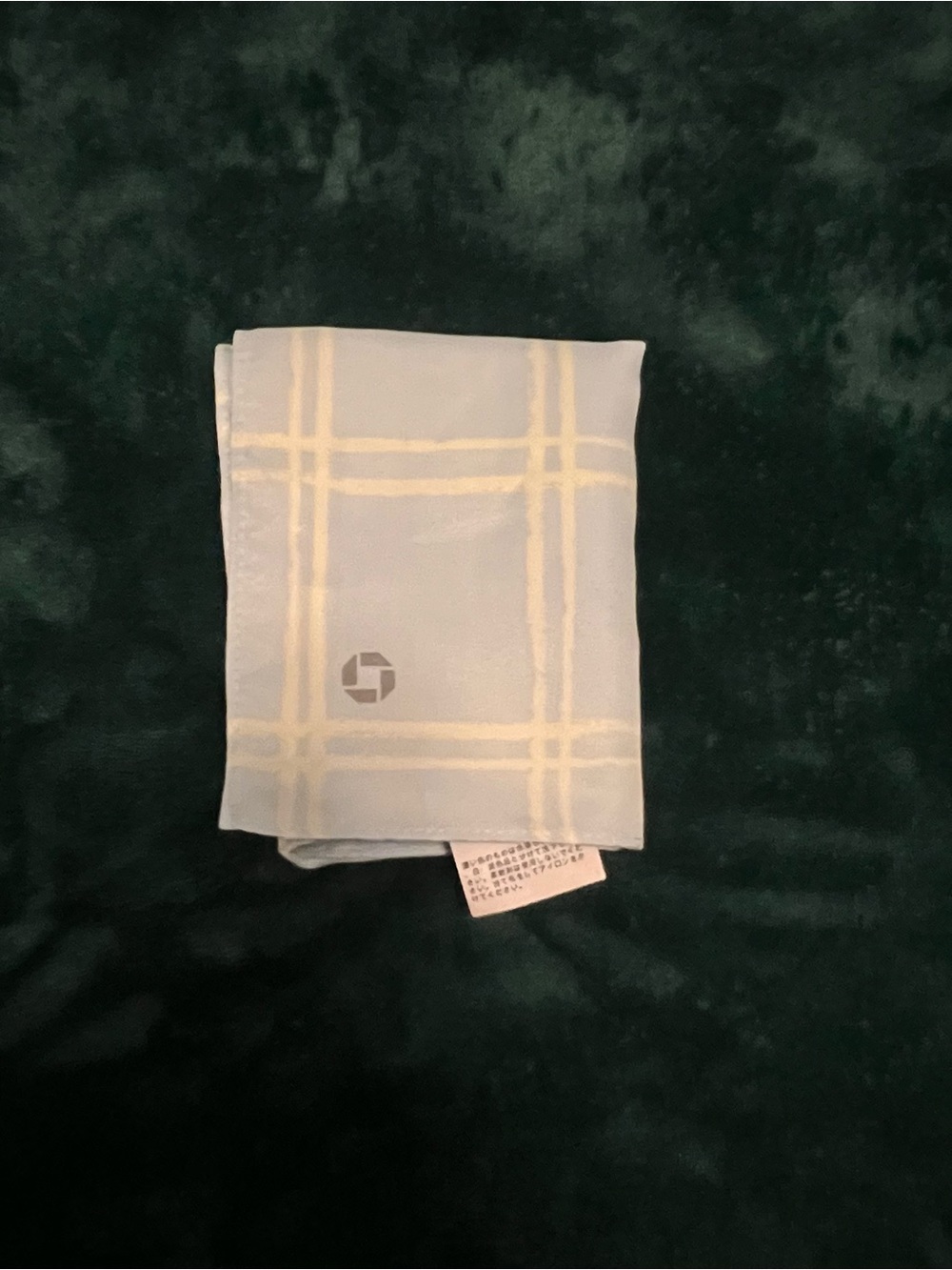 Chase Bank Lands' End Light Blue Plaid pocket square